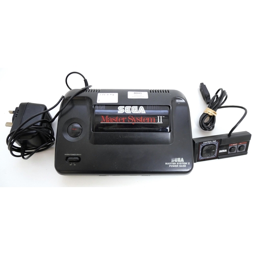 8041 - A Sega Master System II Power Base games console with power supply and control pad