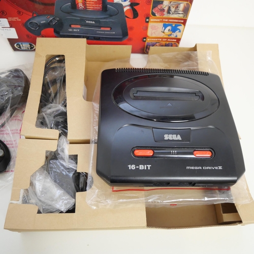 8044 - A boxed Sega Mega Drive II games console in 'Mega 6' packaging - comes with two control pads, power ... 