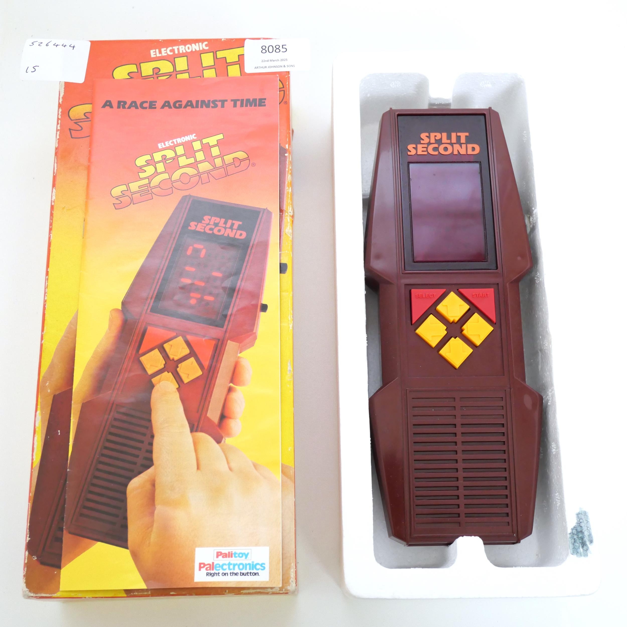 A boxed Palitoy Palectronics split second electrical hand held system