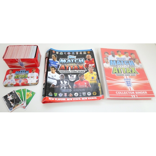 8167 - A large collection of Match Attax including 2 binders a tin both full of cards