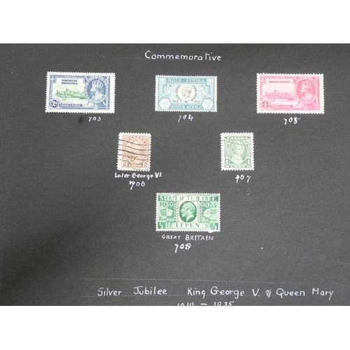 2013 - An album of British and world stamps, including a page of Victorian stamps, Penny Black, Penny Reds,... 