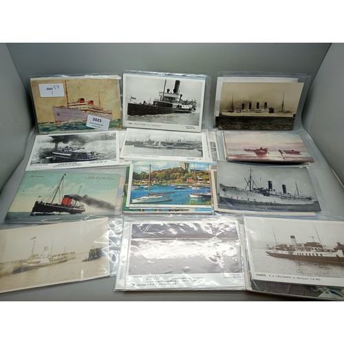 2025 - A collection of early 20th century and later postcards with mainly shipping themes, approx 68