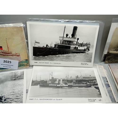 2025 - A collection of early 20th century and later postcards with mainly shipping themes, approx 68