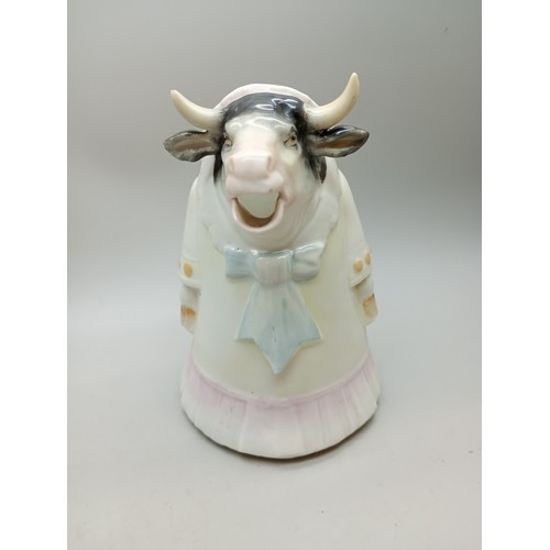 2027 - A Schafer & Vater novelty figural cow cream jug, a/f