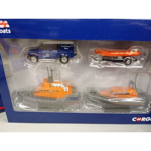 2042 - Three Corgi model sets, Alpine Rally Set, Lifeboats and Superhaulers, Solido Bus Renault and an EFE ... 