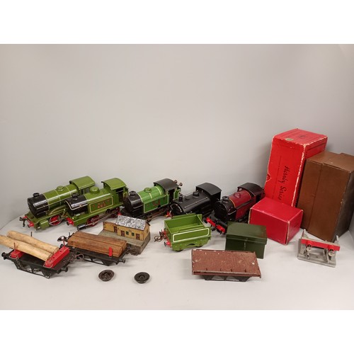 2046 - Four Hornby O gauge model railway locomotives, one other O gauge model and other model rail