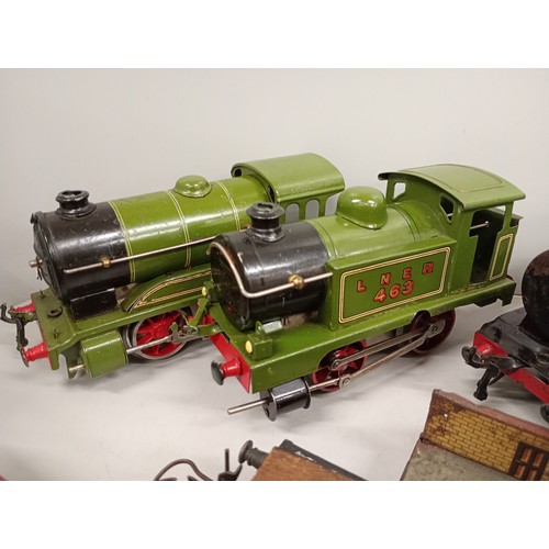 2046 - Four Hornby O gauge model railway locomotives, one other O gauge model and other model rail