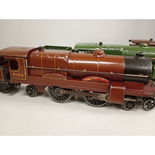 2051 - Three O gauge model railway engines and tenders, 4.4.2 loco Hornby No.3 Type clockwork 1930s - 31801... 