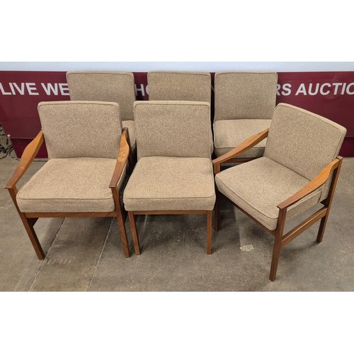 3 - A set of six Archie Shine afromosia dining chairs, designed by Robert Heritage