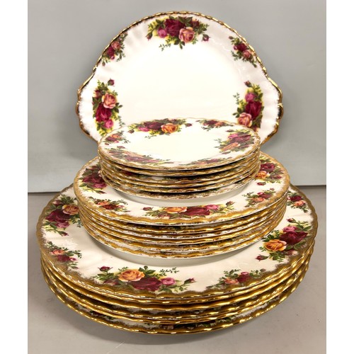 2161 - A collection of Royal Albert Old Country Roses china, tea and dinnerware, large tea pot, six cups, s... 