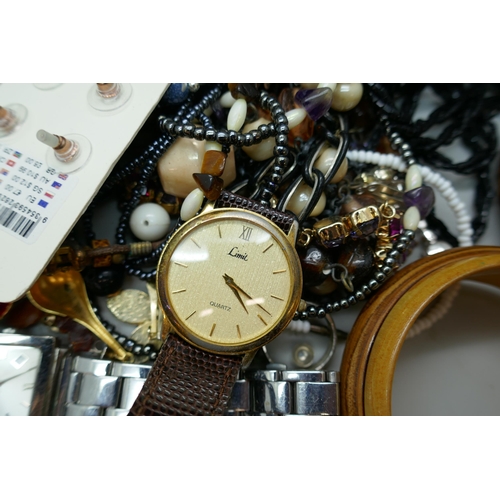 7170 - A collection of wristwatches and costume jewellery