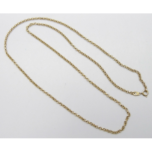 7026 - A 9ct gold belcher chain necklace, 4g, 53cm