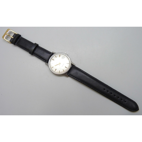 7186 - An Omega Geneve wristwatch with date aperture, 35mm including crown