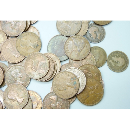 7209 - Approximately 60 Elizabeth II half pennies, together with approximately 50 George V half pennies