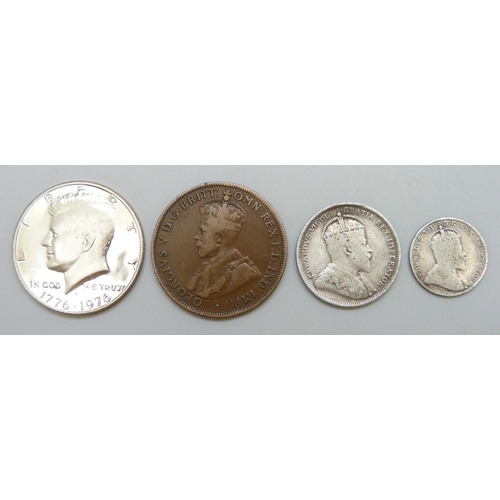 7219 - Coins; Australia George V Calcutta Mint India large size one penny, 1917, very fine condition, USA K... 