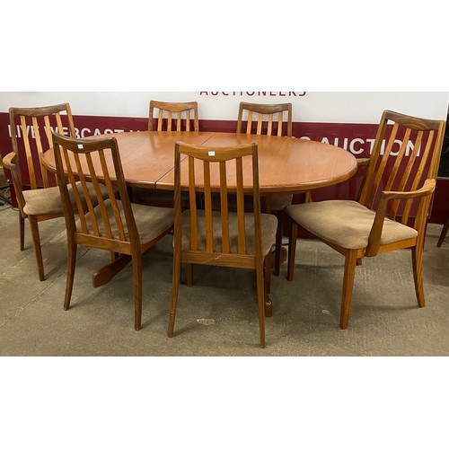 36 - A G-Plan Fresco teak extending dining table and six chairs