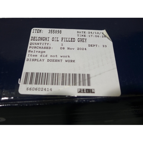 6230 - Delonghi oil filled grey radiator  (353-218) *This lot is subject to VAT