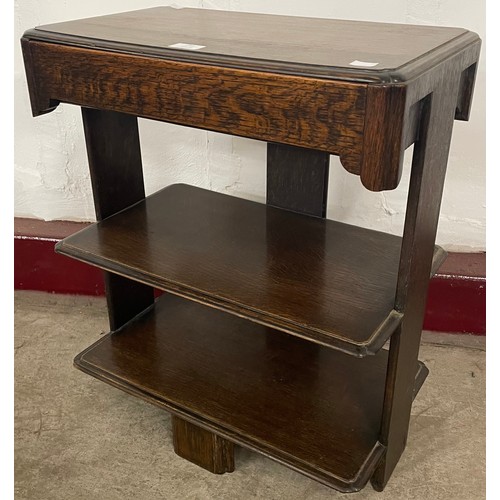231 - An Art Deco oak three tier etagere
