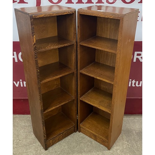 236 - A pair of Art Deco oak open bookcases