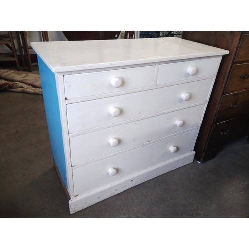 300 - A Victorian painted pine chest of drawers