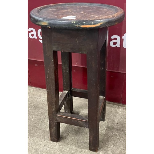 240 - An early 20th Century oak kitchen stool
