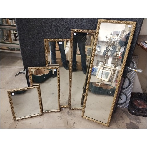 349 - Five gilt framed mirrors