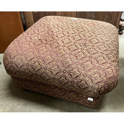 337 - An Edward VII fabric upholstered pouffe