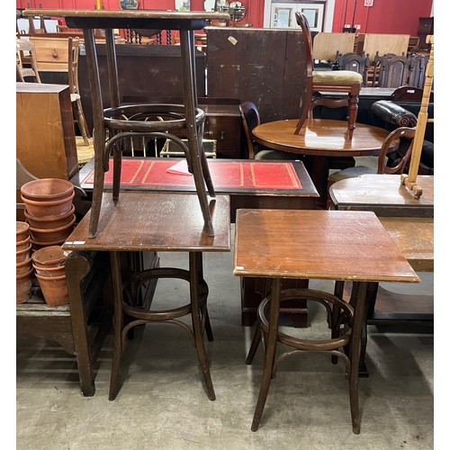 341 - A set of three bentwood pub tables