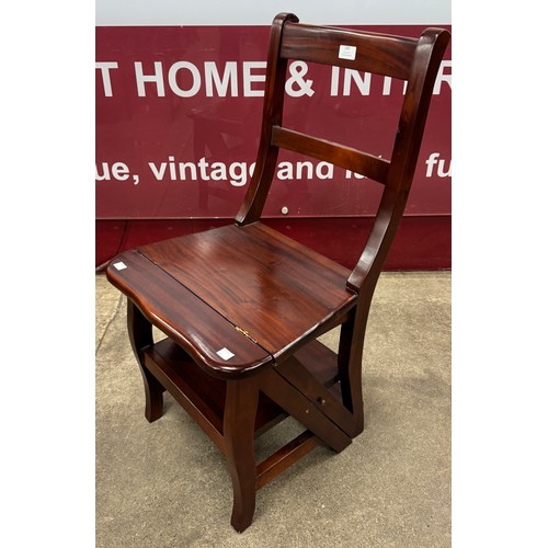 189 - A Victorian style hardwood metamorphic library chair/steps
