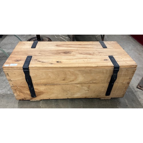 342 - A hardwood and metal bound box