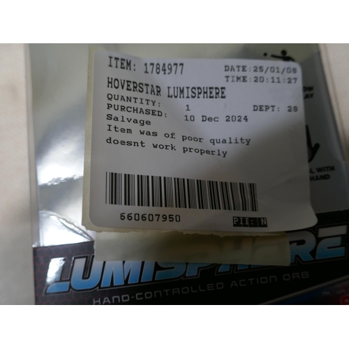 6196 - Animal hottie, Kidkraft Beat Balance board game and a Hoverstar Lumisphere flying orb with LED light... 