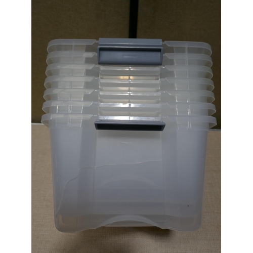 6239 - Six Iris 15l storage boxes and a Really useful wrapping/storage box (354-27) *This lot is subject to... 