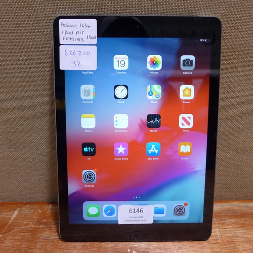6146 - Apple ipad Air 16gb (model:FD791B/B)  *This lot is subject to VAT