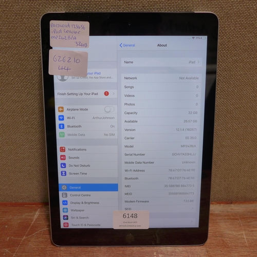 6148 - Apple ipad cellular 32gb (model:MP242B/A)  *This lot is subject to VAT