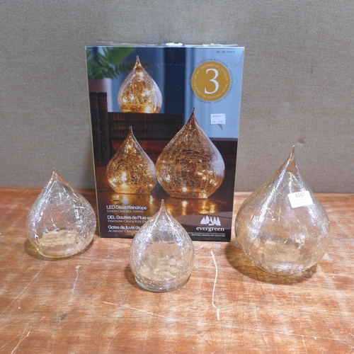 6167 - Three LED glass raindrops  (354-110) *This lot is subject to VAT