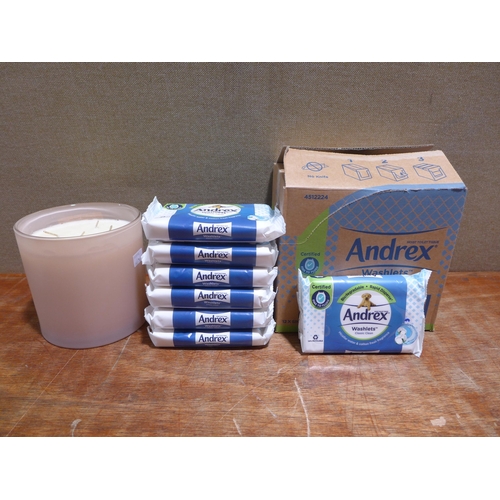 6174 - Andrex washlets and a Sand & Fog candle   (354-324,369) *This lot is subject to VAT