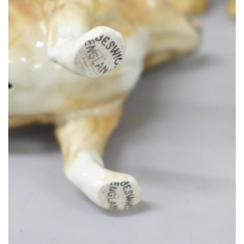 2080 - A collection of dog figures, some Beswick including English Bull Terrier, Coopercraft boxer, Sylvac