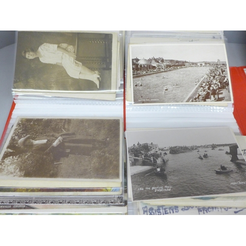 2082 - Postcards; vintage postcards in flip-over album, approximately 150