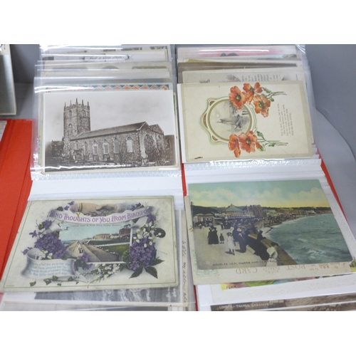 2082 - Postcards; vintage postcards in flip-over album, approximately 150