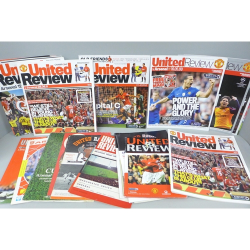 2083 - Football memorabilia; Manchester United v Arsenal programmes, 1960s onwards