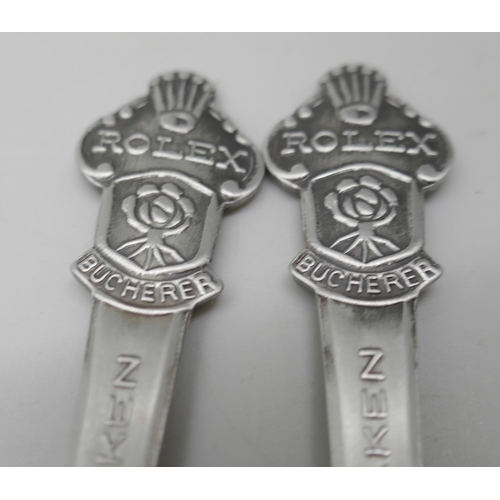 2086 - A pair of Rolex souvenir spoons