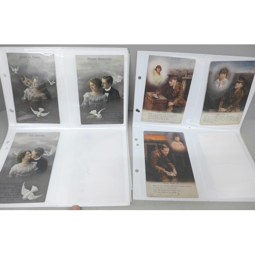 2089 - A collection of postcards, World War I sweetheart letters/poems, (49)