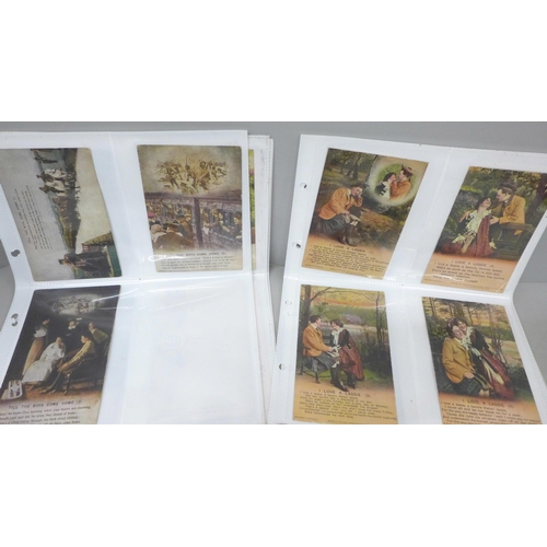 2089 - A collection of postcards, World War I sweetheart letters/poems, (49)