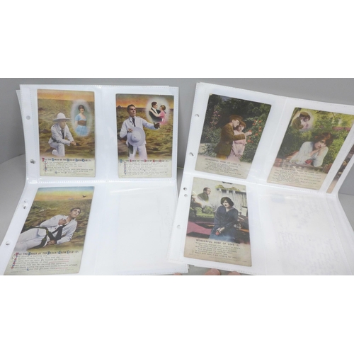 2089 - A collection of postcards, World War I sweetheart letters/poems, (49)