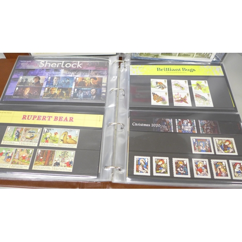 2091 - Stamps; two albums of Royal Mail presentation packs, some examples include Marvel, Aardman, D-Day an... 