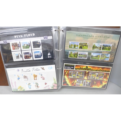 2091 - Stamps; two albums of Royal Mail presentation packs, some examples include Marvel, Aardman, D-Day an... 