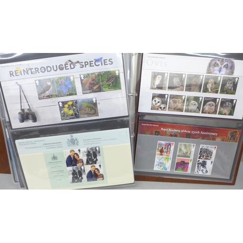 2091 - Stamps; two albums of Royal Mail presentation packs, some examples include Marvel, Aardman, D-Day an... 
