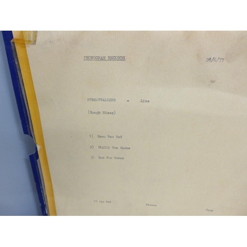2092 - Music; Cream, Eric Clapton, original studio tapes for Clapton Live, Presence of the Lord, Pearly Que... 