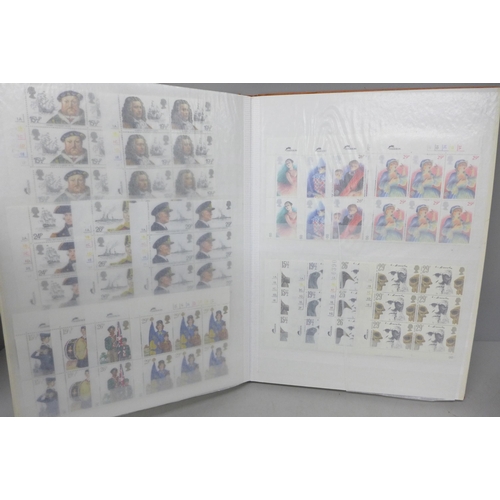 2096 - Stamps; a stockbook of Great Britain decimal cylinder blocks, face value exceeds £180