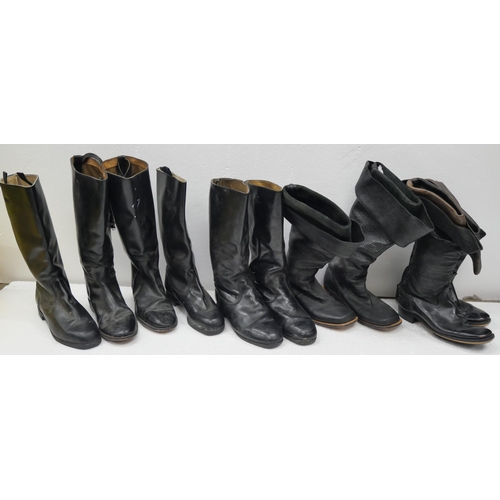 2110 - Five pairs of leather re-enactment boots